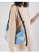 Medium Nylon Crescent Bag | Clouds