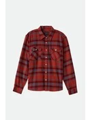 Brixton Bowery Flannel | Barn Red/Flint Blue/Dark Burgundy