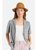 Brixton Wesley Straw Packable Fedora | Copper