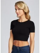Bambo Short Sleeve Crop Top | Black | One Size