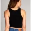Bamboo Crop Tank | Black |One Size