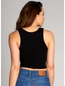 Bamboo Crop Tank | Black |One Size