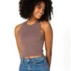 Bamboo Ribbed Tank | Mocha | One Size