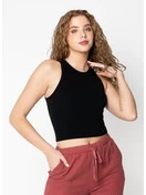 Bamboo Ribbed Tank Top - OS | Black