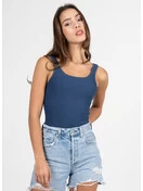 Ottoman Rib Tank | Denim