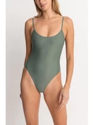 Classic Minimal One Piece | Olive 4 Classic Minimal One Piece | Olive - Image 4