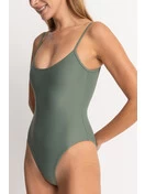 Classic Minimal One Piece | Olive 5 Classic Minimal One Piece | Olive - Image 5