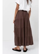 Classic Tiered Maxi Skirt | Chocolate