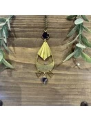 Amethyst Tear Fan Necklace | Gold