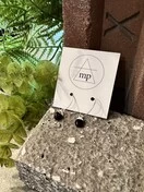 Black Onyx Hoop Silver