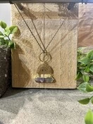 Rainbow Fluorite Golden Arch Necklace