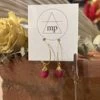 Ruby Drop Hoops | Gold