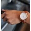 NIXON Kensington Leather Watch | Rose Gold / White