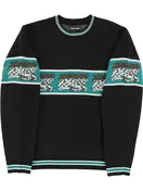 Antler Knit Sweater | Black/Teal