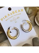 50/50 Chunky Half And Half Hoop Earrings 3 50/50 Chunky Half And Half Hoop Earrings - Image 3