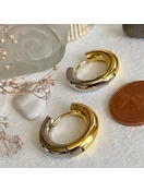 50/50 Chunky Half And Half Hoop Earrings