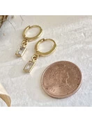 Cheshire Baguette Hug Hoops | Gold