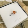 Nublar Baltic Amber Ring Sterling Silver | 8