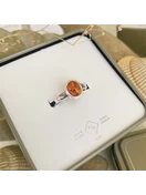 Nublar Baltic Amber Ring Sterling Silver | 8