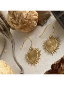 Sonora Raw Brass Baroque Heart Drop Earring