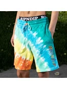 RIPNDIP Prisma Sweatshorts | Teal Rainbow Dye