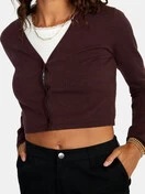 RVCA School Dance Cardigan | Espresso