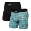 Saxx Ultra Super Soft Boxer Brief Fly 2Pk | Gone Fishing/Black