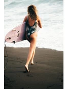 One Piece Swimsuit | Green Floral