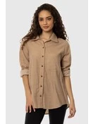 TEAMLTD THE COZY BUTTON UP HEATHER SAND