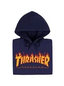 Thrasher Flame Logo Pullover Hoodie Jacket | Navy