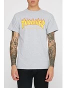 Thrasher Flame Logo Tee | Heather Grey 3 Thrasher Flame Logo Tee | Heather Grey - Image 3