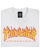 Thrasher Flame Logo Tee | White