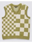 Vans Courtyard Checker Sweater Vest | Green Olive 5 Vans Courtyard Checker Sweater Vest | Green Olive - Image 5