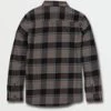 Volcom Big Boys' Caden Plaid Long Sleeve Flannel | Black