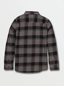 Volcom Big Boys' Caden Plaid Long Sleeve Flannel | Black