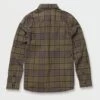 Volcom Caden Plaid Long Sleeve Flannel Shirt | Military