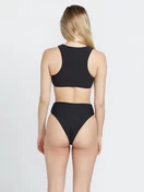 Volcom Simply Seamless High Waist Bikini Bottom | Black